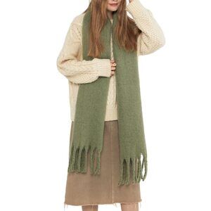 7685 Big Scarf Coloured Oversized Tassel Soft Fall Winter Thick